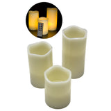 New Battery Operated Flame less LED Candles with Remote (1) 4" (1) 5" (1) 6"