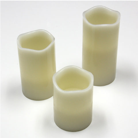 New Battery Operated Flame less LED Candles with Remote (1) 4" (1) 5" (1) 6"