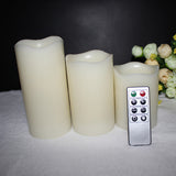 New Battery Operated Flame less LED Candles with Remote (1) 4" (1) 5" (1) 6"