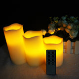New Battery Operated Flame less LED Candles with Remote (1) 4" (1) 5" (1) 6"